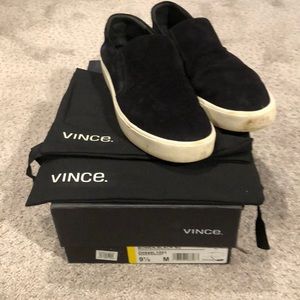 Vince Bowen black suede slip on sneakers size 9.5